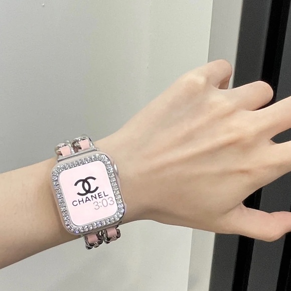 NEW Strap Chain Leather Stainless Band For Apple Watch - SP - Picture 4 of 7